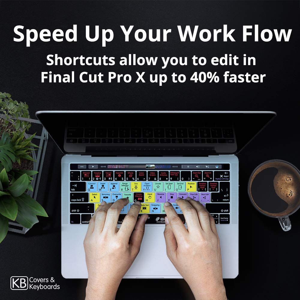 KB Covers Final Cut Pro X Keyboard Cover for MacBook/Air 13/Pro 2008 + /Retina and Wireless