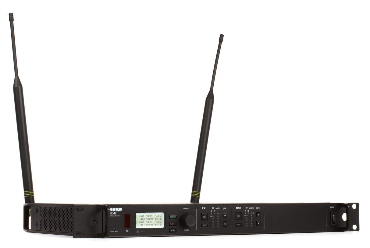 Shure ULXD4D Dual Channel Digital Wireless Receiver - G50: 470 - 534 MHz
