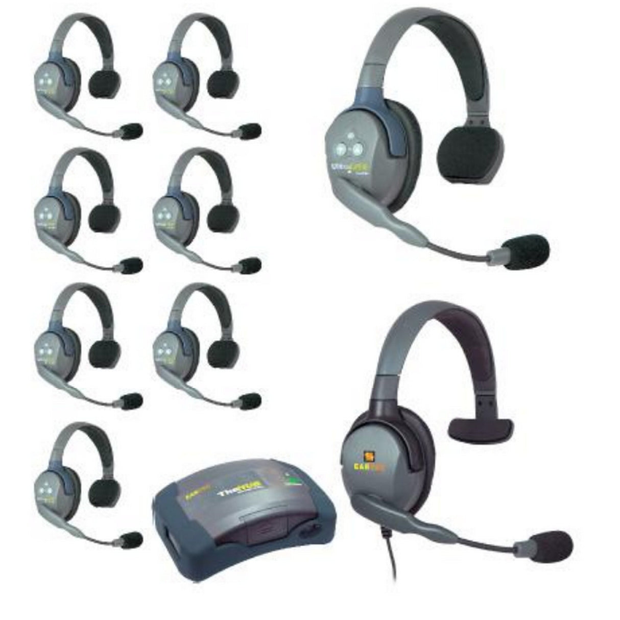 Eartec HUB9SMXS UltraLITE and HUB 9 Person Headset System with 8 ULSR 1 Max 4G Single