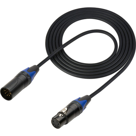 Sescom DMX-15 Lighting Control Cable 5-Pin XLR Male to 5-Pin XLR Female Black 15-Foot