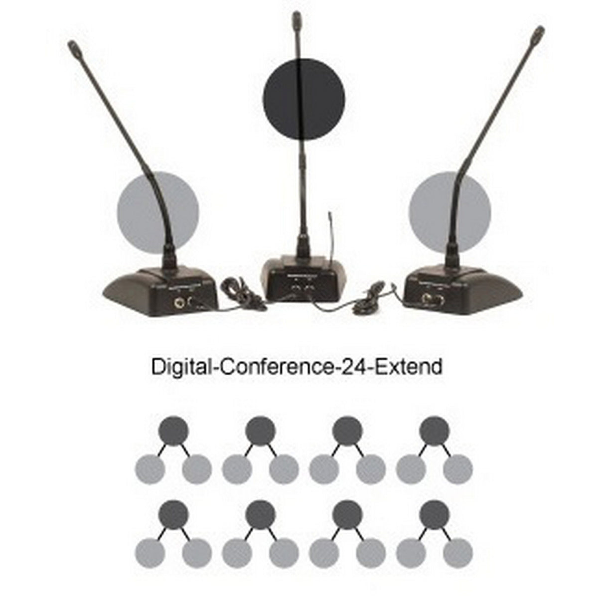 VocoPro Digital-Conference-24-Extend Expandable Plug-and-Play Wireless/Wired Conference System with 24 Microphones