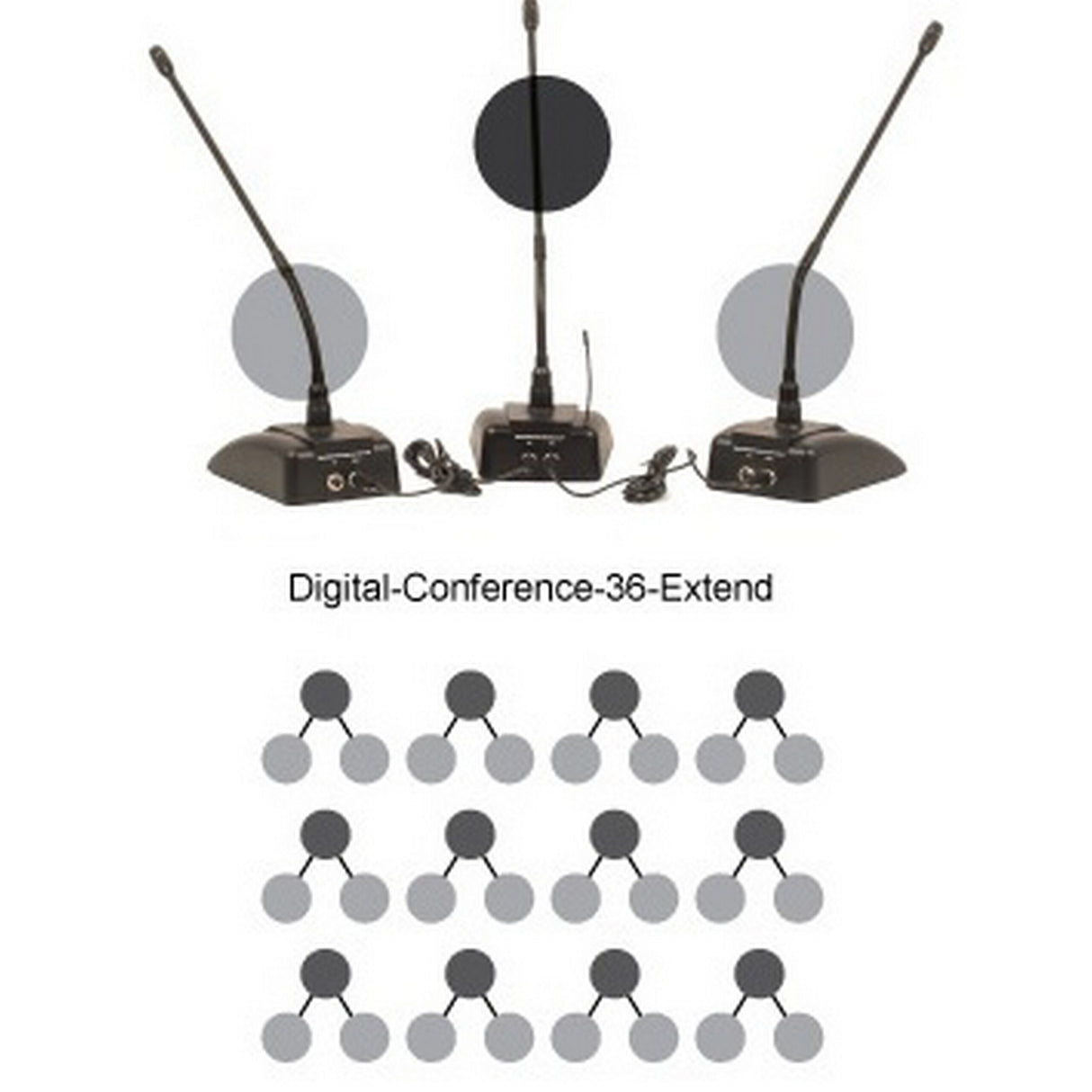 VocoPro Digital-Conference-36-Extend Expandable Plug-and-Play Wireless/Wired Conference System with 36 Microphones