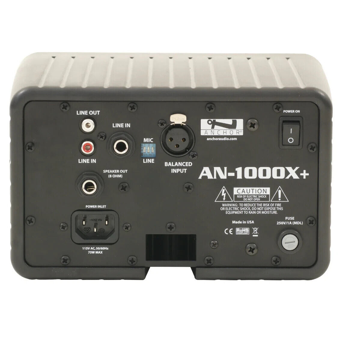 Anchor Audio AN-1000X+ powered speaker monitor angled view