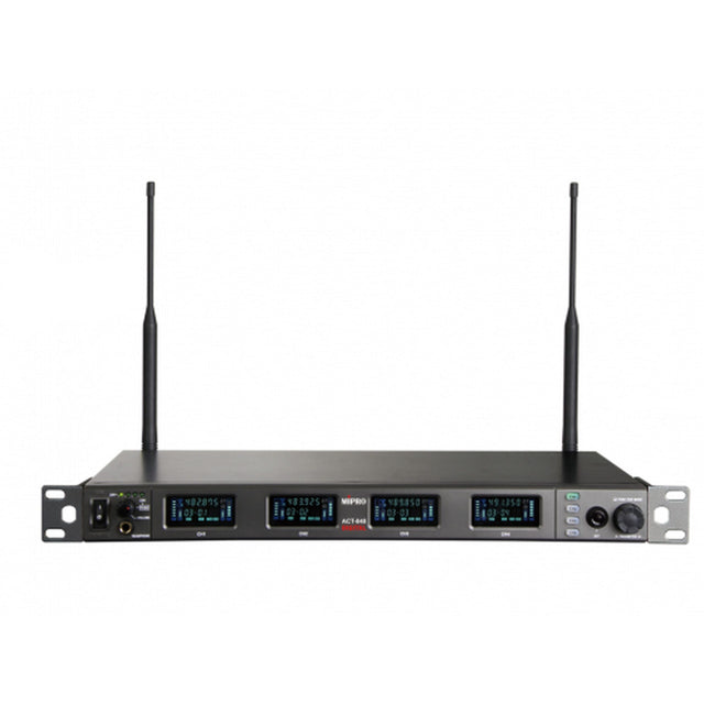 MIPRO ACT-848 1U Quad-Channel UHF Wideband Digital Receiver with Dante 5E