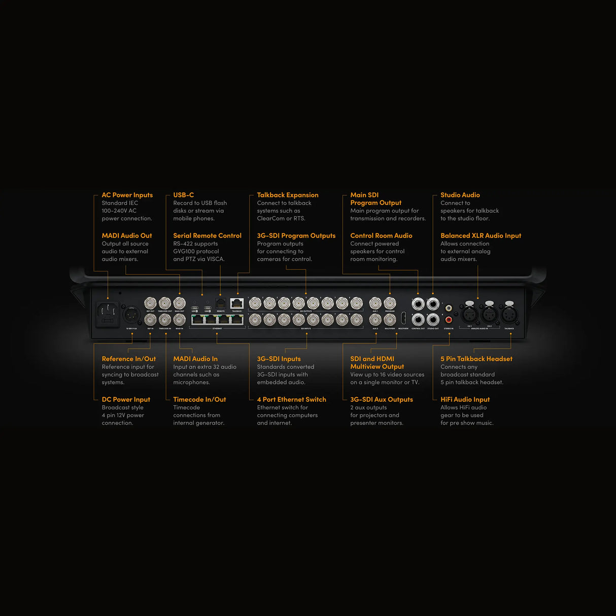 Blackmagic Design ATEM Television Studio HD8 ISO Live Production Switcher with ISO Recording