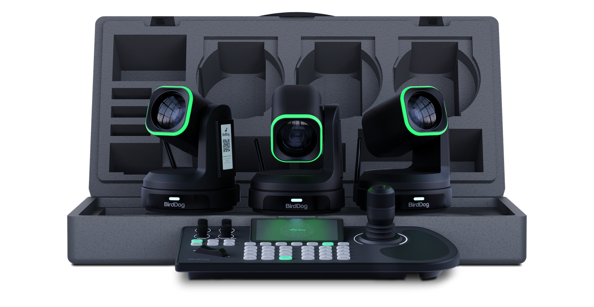 BirdDog 3x X1 30x PTZ Cameras and KBD Keyboard Bundle (Black)