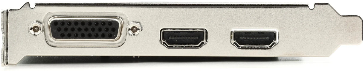 Side view of Blackmagic Design Intensity Pro 4K PCIe card bracket, featuring DVI-I output port, dual HDMI ports, and low-profile silver metal enclosure