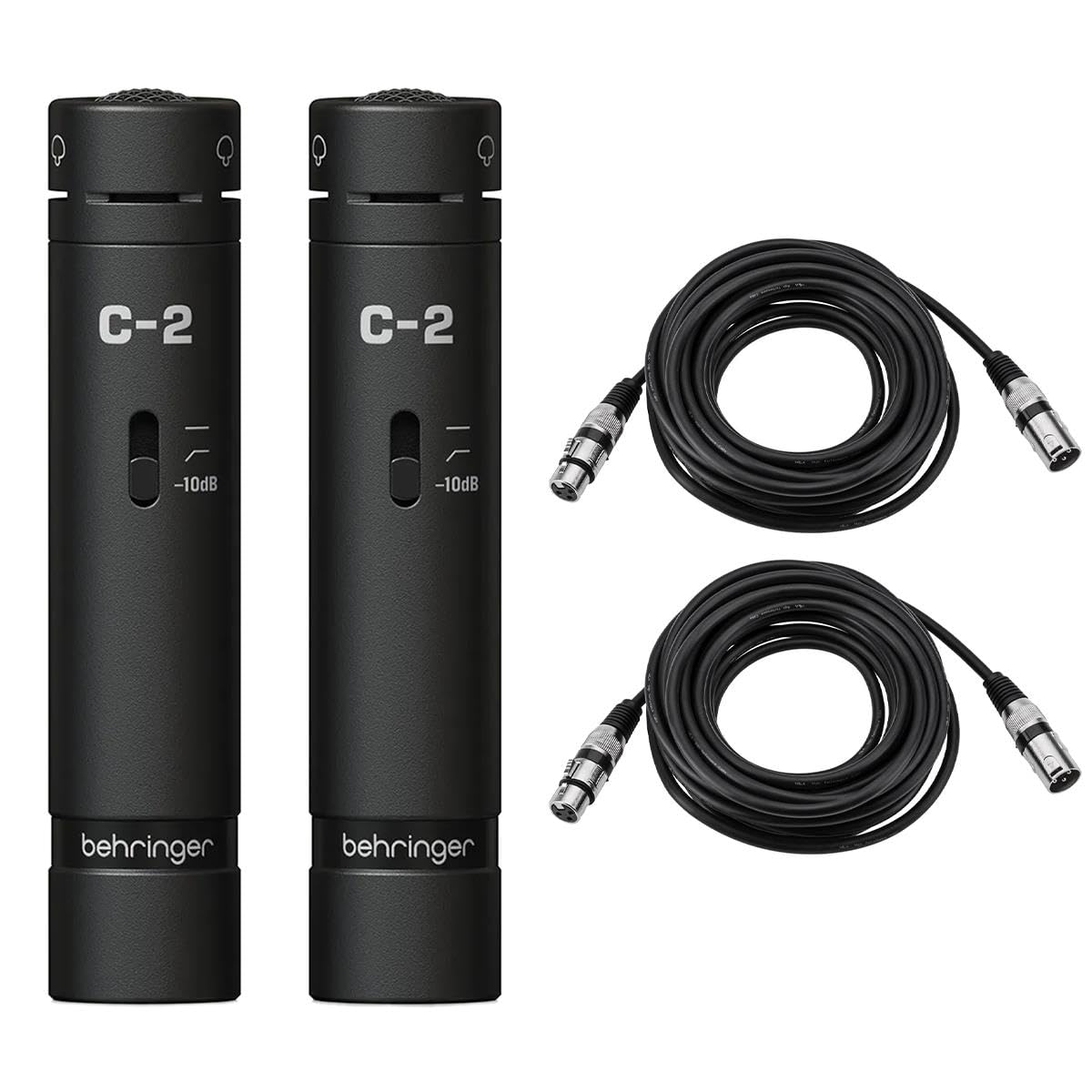 Behringer C-2 Dark Edition Matched Studio Condenser Microphones, Black Pair
