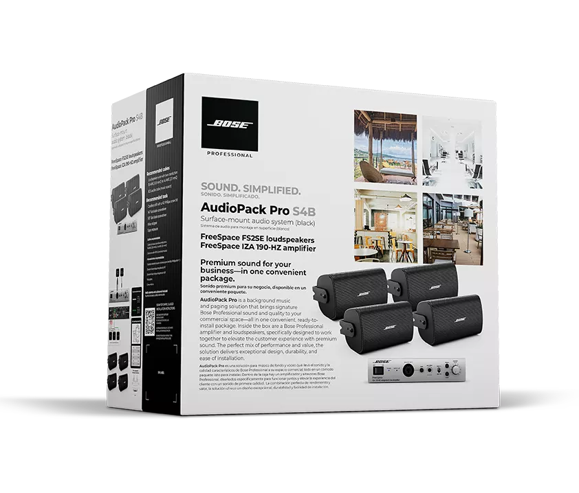 Bose Professional AudioPack Pro S4B Surface-Mount Loudspeaker System, Black