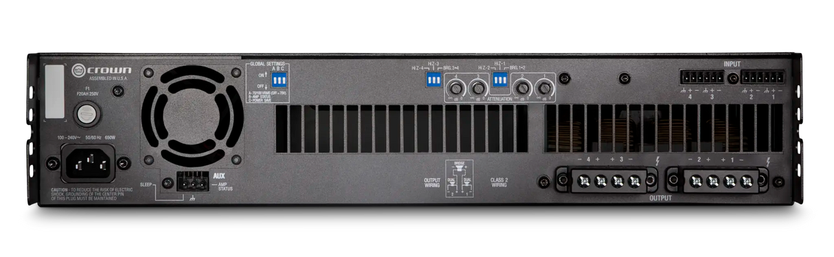 Crown DCI 4|300 amplifier front panel 4 channel audio amplifier