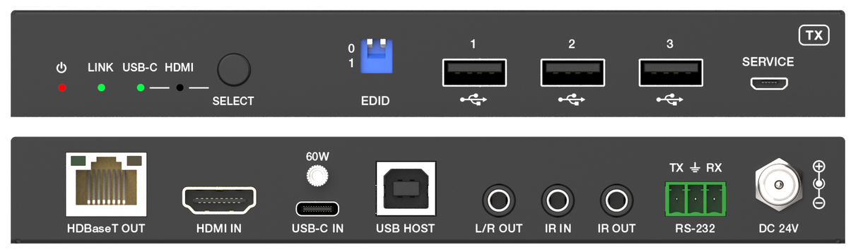 DVDO Xtend-70 4K60 HDMI & USB-C 70m Extender Over HDBaseT with USB (Tx/Rx)