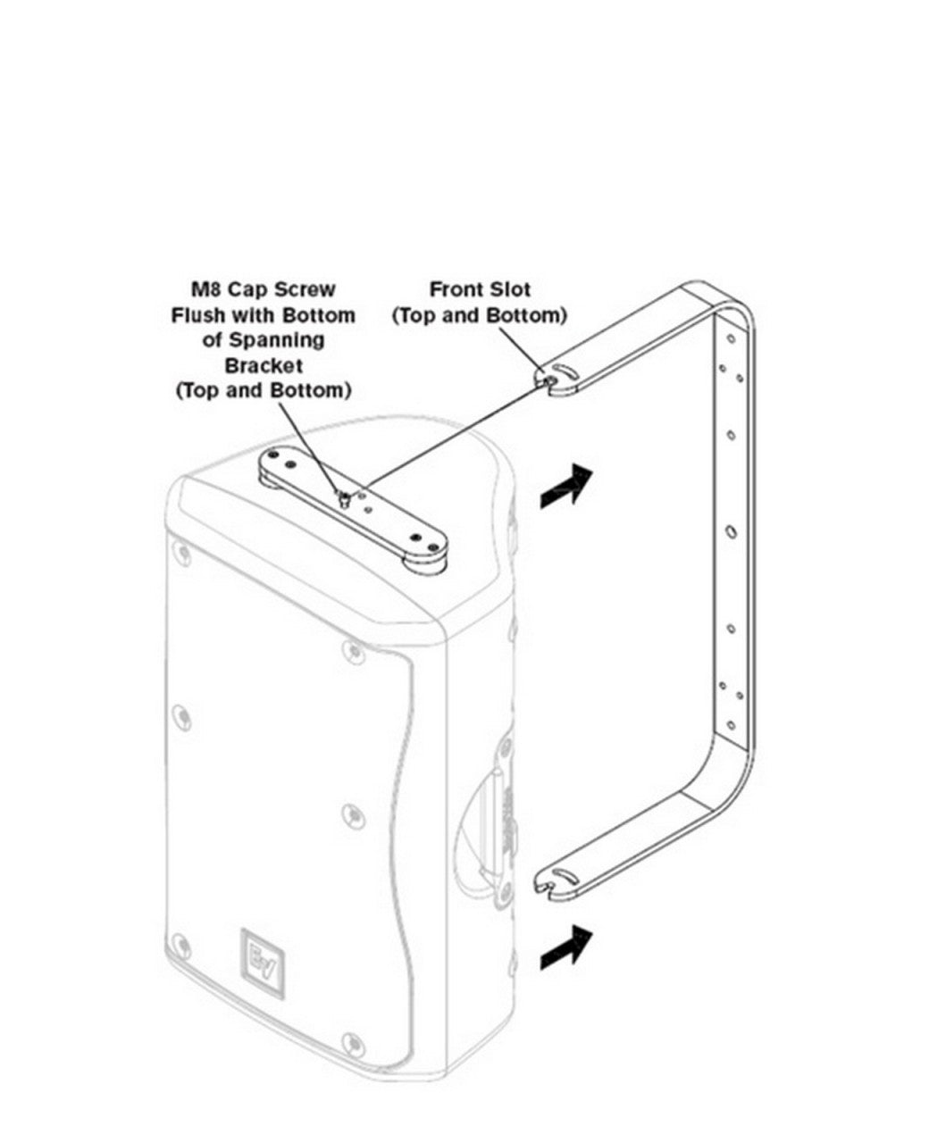 Electro-Voice MB3 Wall / Ceiling Mounting Bracket for ZX3 White