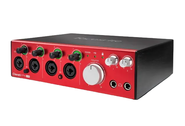 Focusrite Clarett 4Pre USB 18x8 USB Audio Interface for studio music production multi input setup