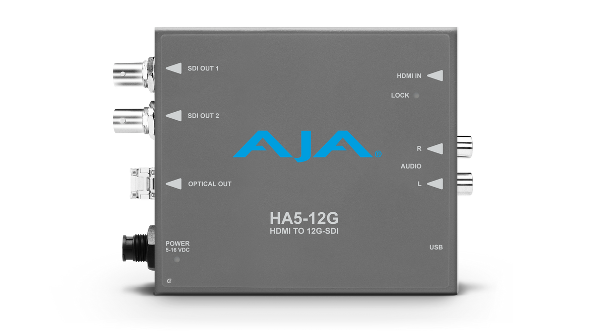 AJA HA5 12G-SDI to HDMI 2.0 Conversion with ST Fiber Receiver