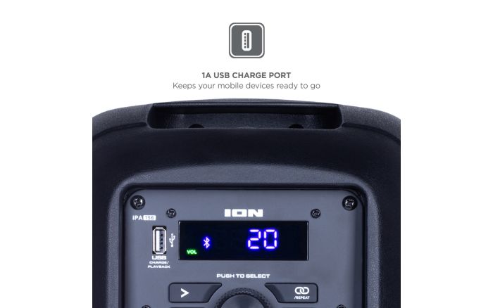 ION Audio Pro Glow Express Bluetooth Light-Up Speaker with LED lighting effects wireless audio