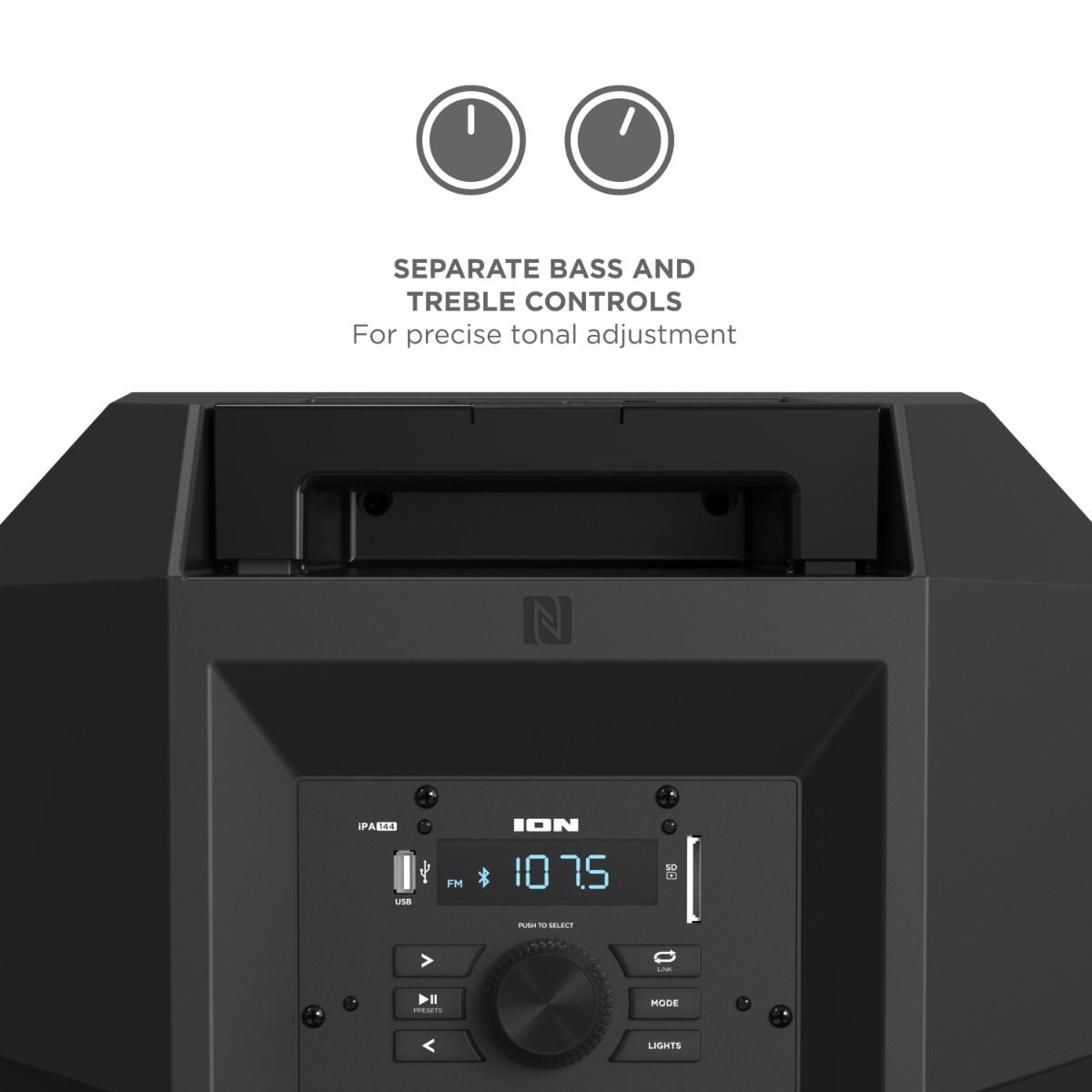 ION Audio Total PA Live High Power Bluetooth Light-Up portable party event Speaker
