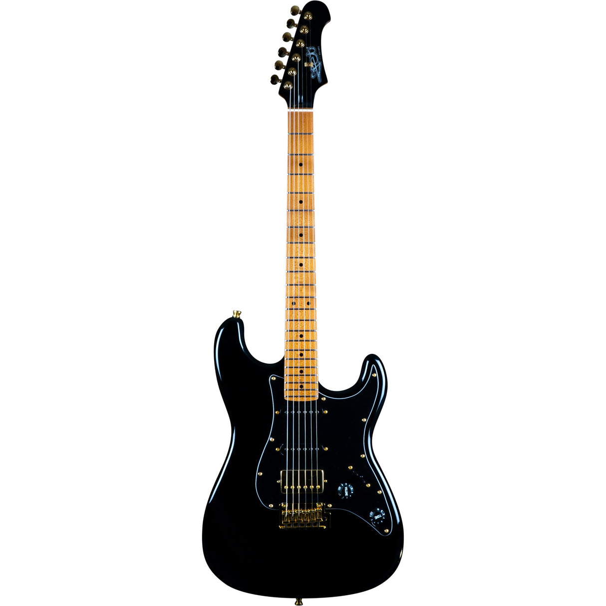 JET Guitars JS-400 BK G HSS Basswood Body Electric Guitar with Gold Hardware - guitar