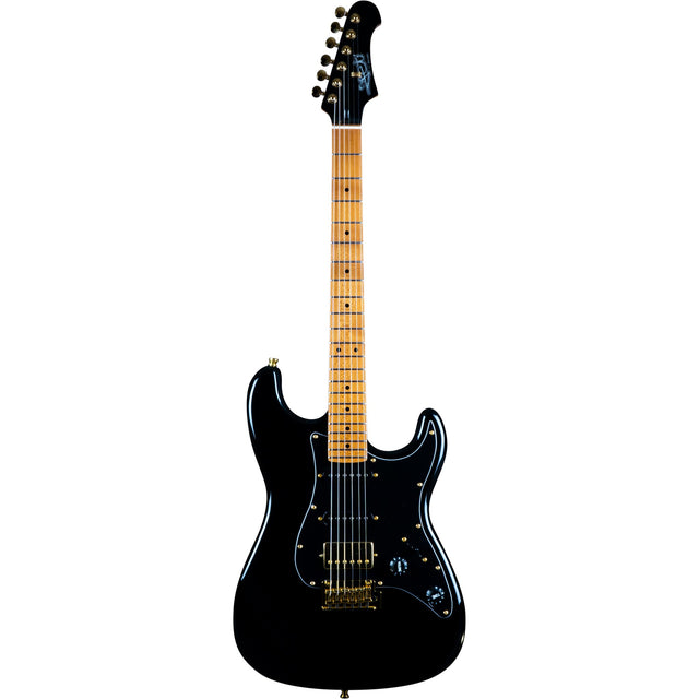 JET Guitars JS-400 BK G HSS Basswood Body Electric Guitar with Gold Hardware - guitar