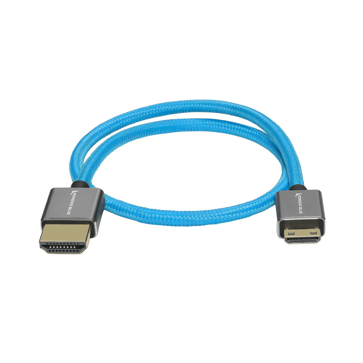 Kondor Blue HDMI14 HDMI to HDMI 14 Inch Thin Braided Cable for on Camera Monitors, Blue