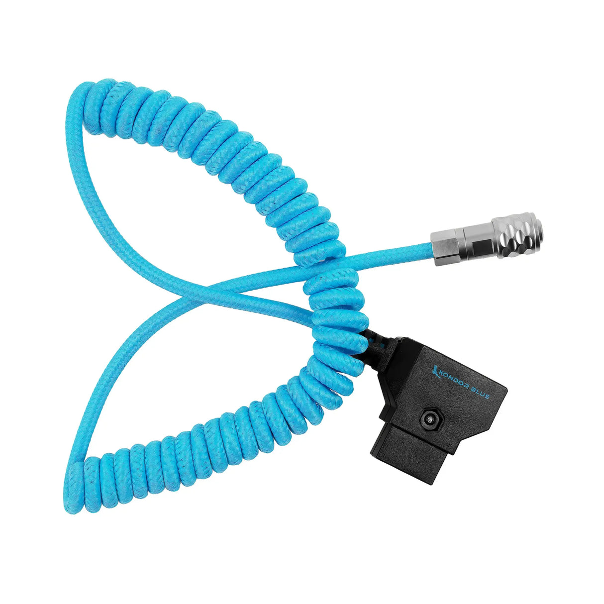 Kondor Blue WeipuBM4kCoil-FBM Coiled D-Tap to BMPCC 6K/4K Power Cable, Blue