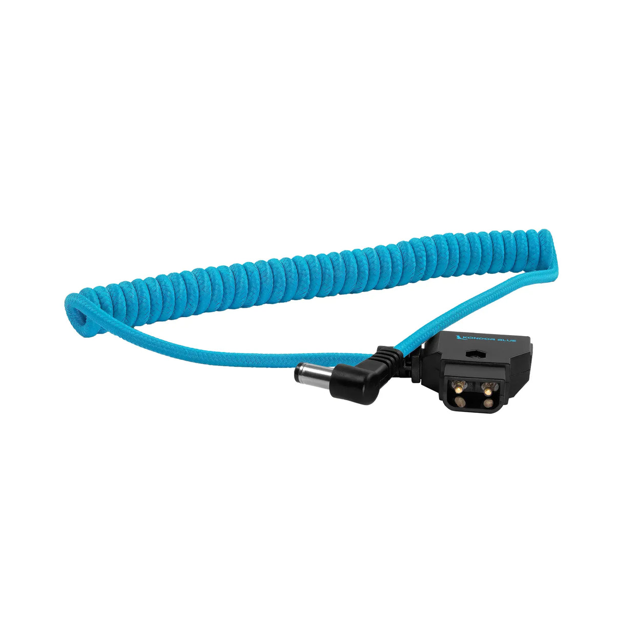 Kondor Blue 700 D-Tap to DC Right Angle Coiled Cable, 5.5 x 2.5mm