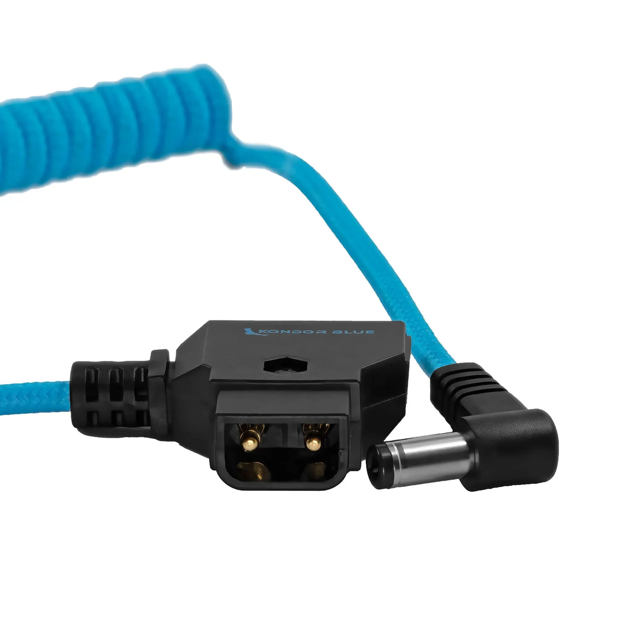 Kondor Blue 700 D-Tap to DC Right Angle Coiled Cable, 5.5 x 2.5mm