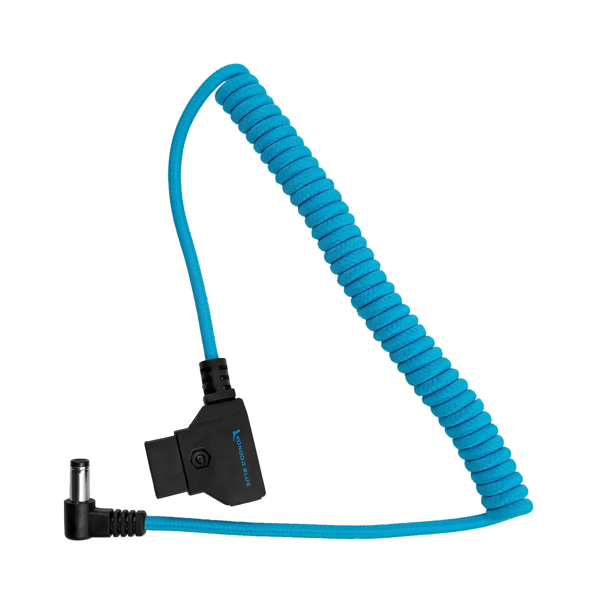 Kondor Blue 700 D-Tap to DC Right Angle Coiled Cable, 5.5 x 2.5mm