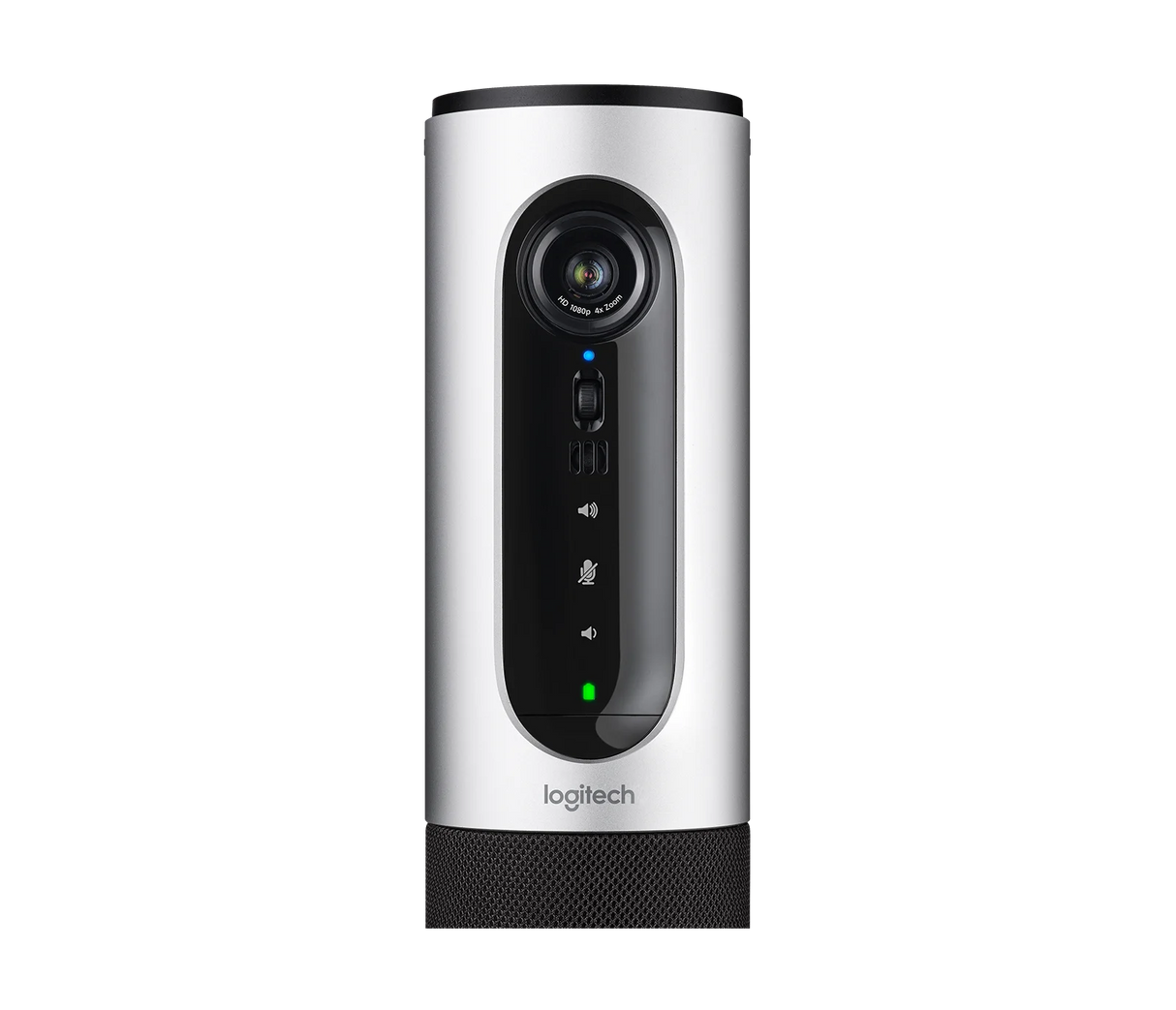 Logitech ConferenceCam Connect silver portable video conferencing camera with Bluetooth speakerphone 90 degree field of view USB cable and remote