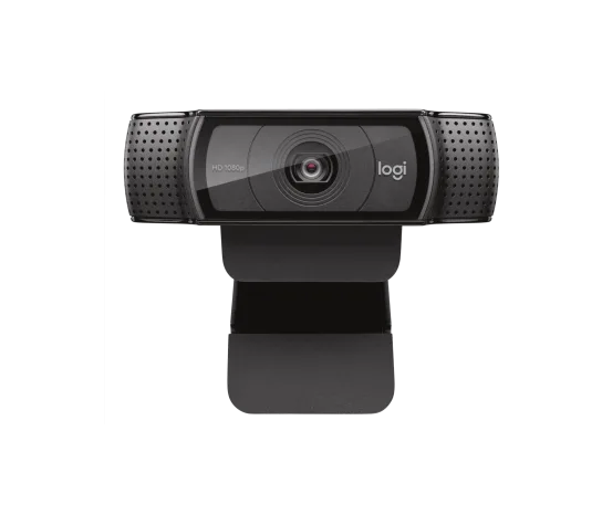 Logitech C920 HD Pro Webcam black Full HD 1080p USB webcam with glass autofocus lens, dual stereo microphones, and adjustable universal mounting clip for video calls, streaming, and recording