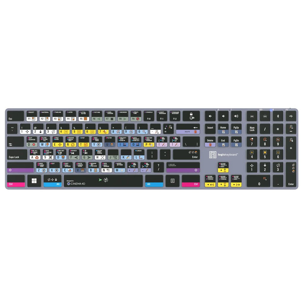 Logickeyboard TITAN Cinema 4D Wireless Backlit Keyboard for Windows