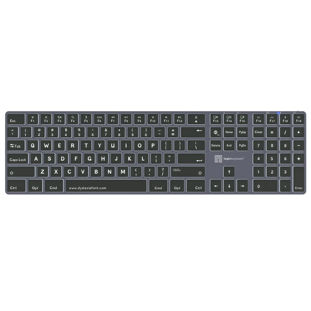 Logickeyboard TITAN Dyslexie Wireless Backlit Keyboard for Mac