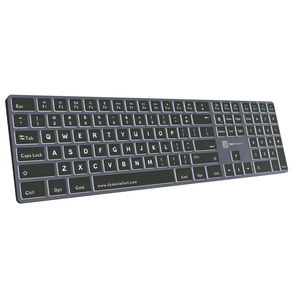 Logickeyboard TITAN Dyslexie Wireless Backlit Keyboard for Mac