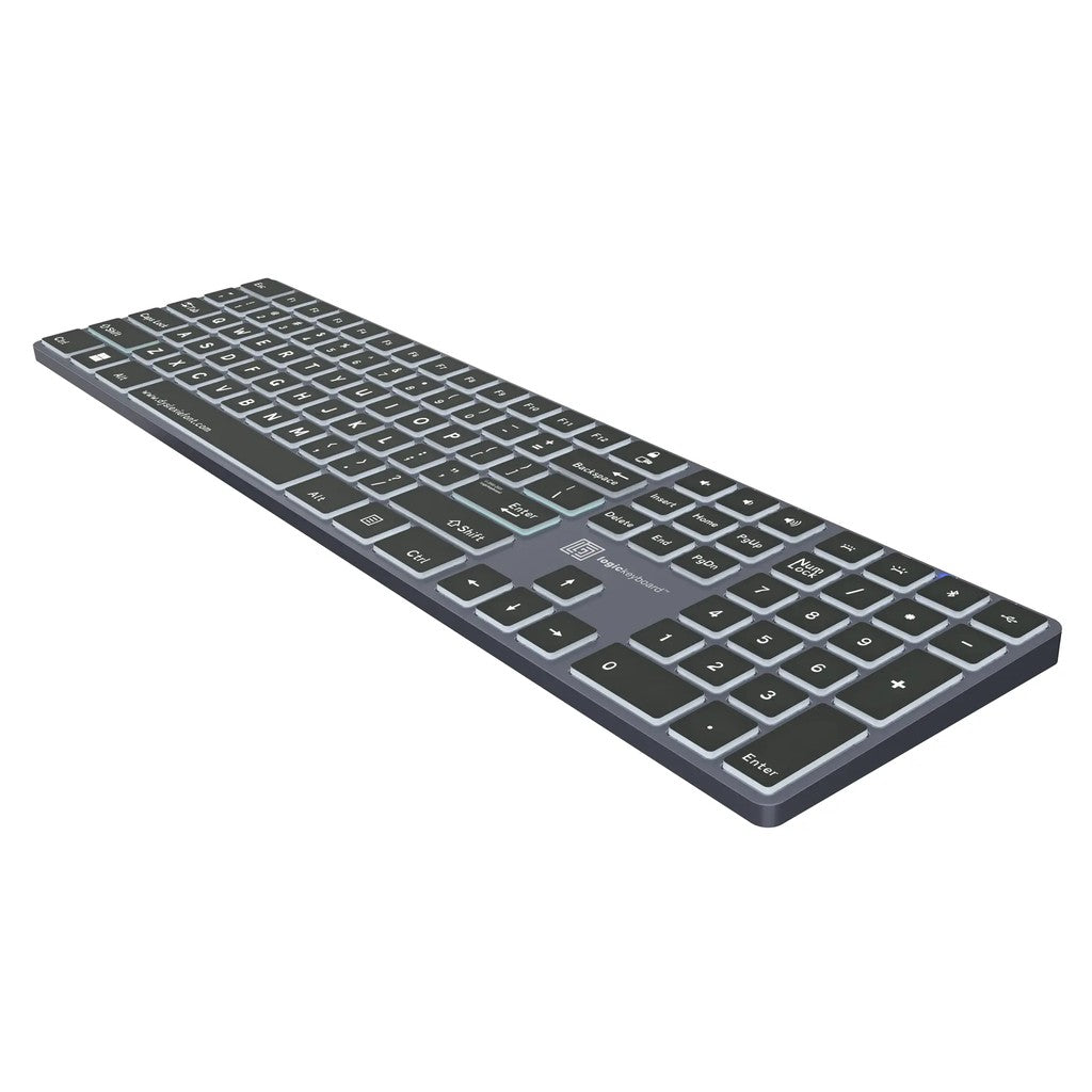 Logickeyboard TITAN Dyslexie Wireless Backlit Keyboard for Windows