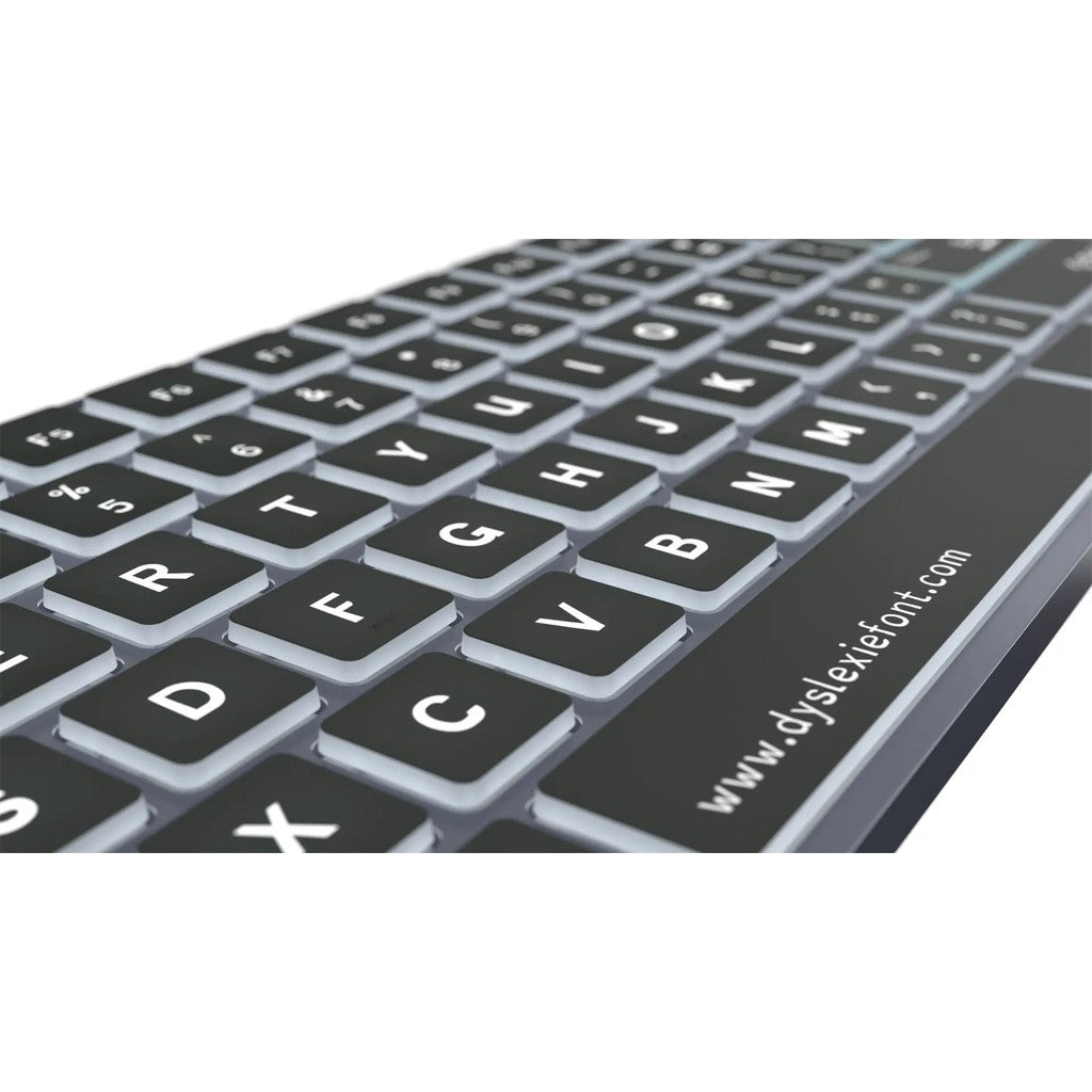 Logickeyboard TITAN Dyslexie Wireless Backlit Keyboard for Windows