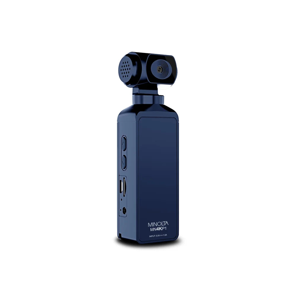 Minolta MN4KP1 Waterproof 4K Ultra HD Pocket Camcorder with WiFi Blue 16MP photos underwater case and action mounts