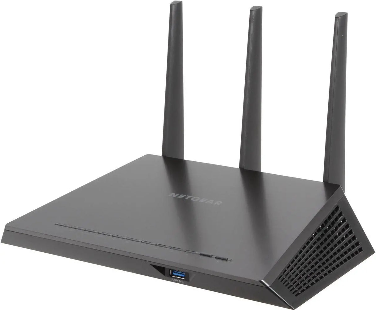 Netgear R7000-100PAS Dual Band Gigabit IEEE 802.11ac Desktop Wireless Router with 4 Ethernet ports and 3 antennas