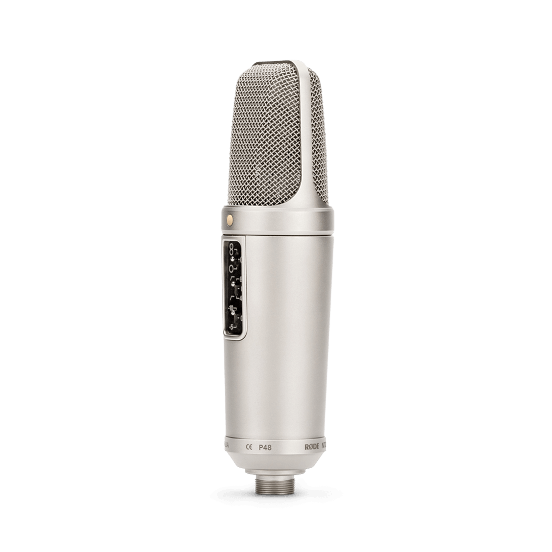 RODE NT2-A Multi-Pattern Dual Condenser Microphone with cardioid omni figure-8 patterns shock mount pop filter and dust cover