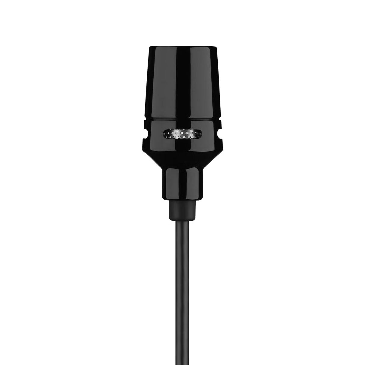 Shure CVL-B/C-TQG Centraverse Lavalier Condenser Mic TA4F connector: black omnidirectional capsule microphone head on coiled cable
