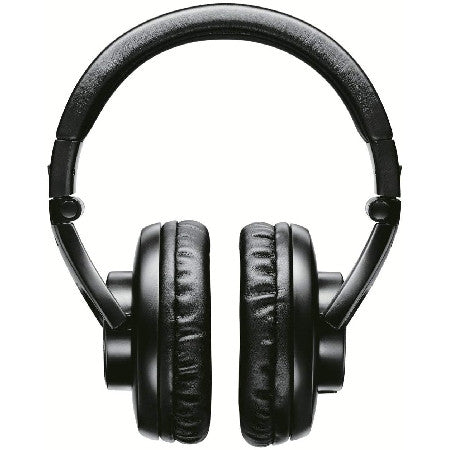 Shure SRH440 professional studio headphones with 40mm dynamic neodymium drivers, closed-back circumaural design, detachable coiled cable, 1/4-inch adapter, and carrying pouch