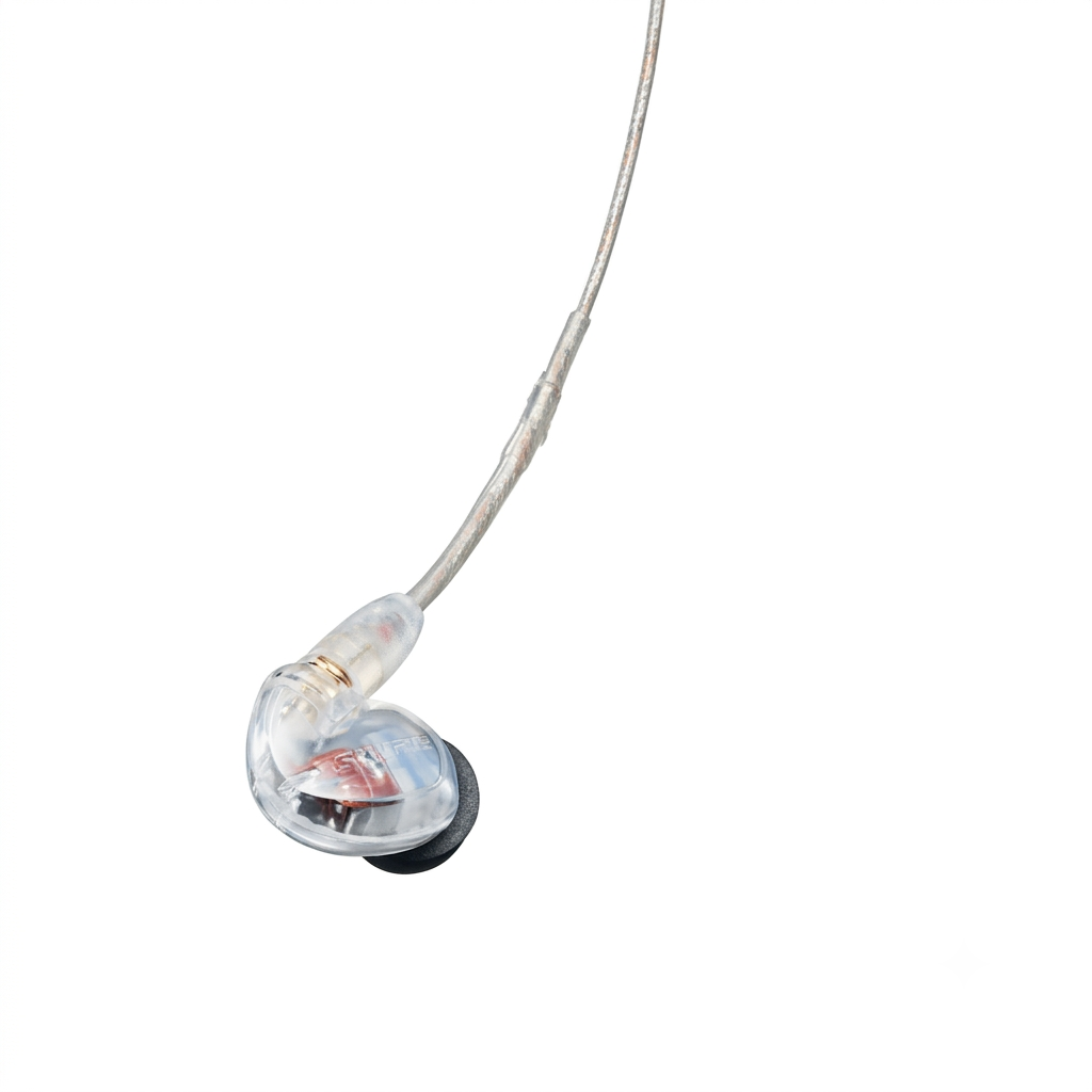 Shure SE425-CL in-ear sound isolating earphones with dual balanced-armature drivers, detachable MMCX cable, sleeve kit, carrying case, and 3.5mm to 6.3mm adapter - Right