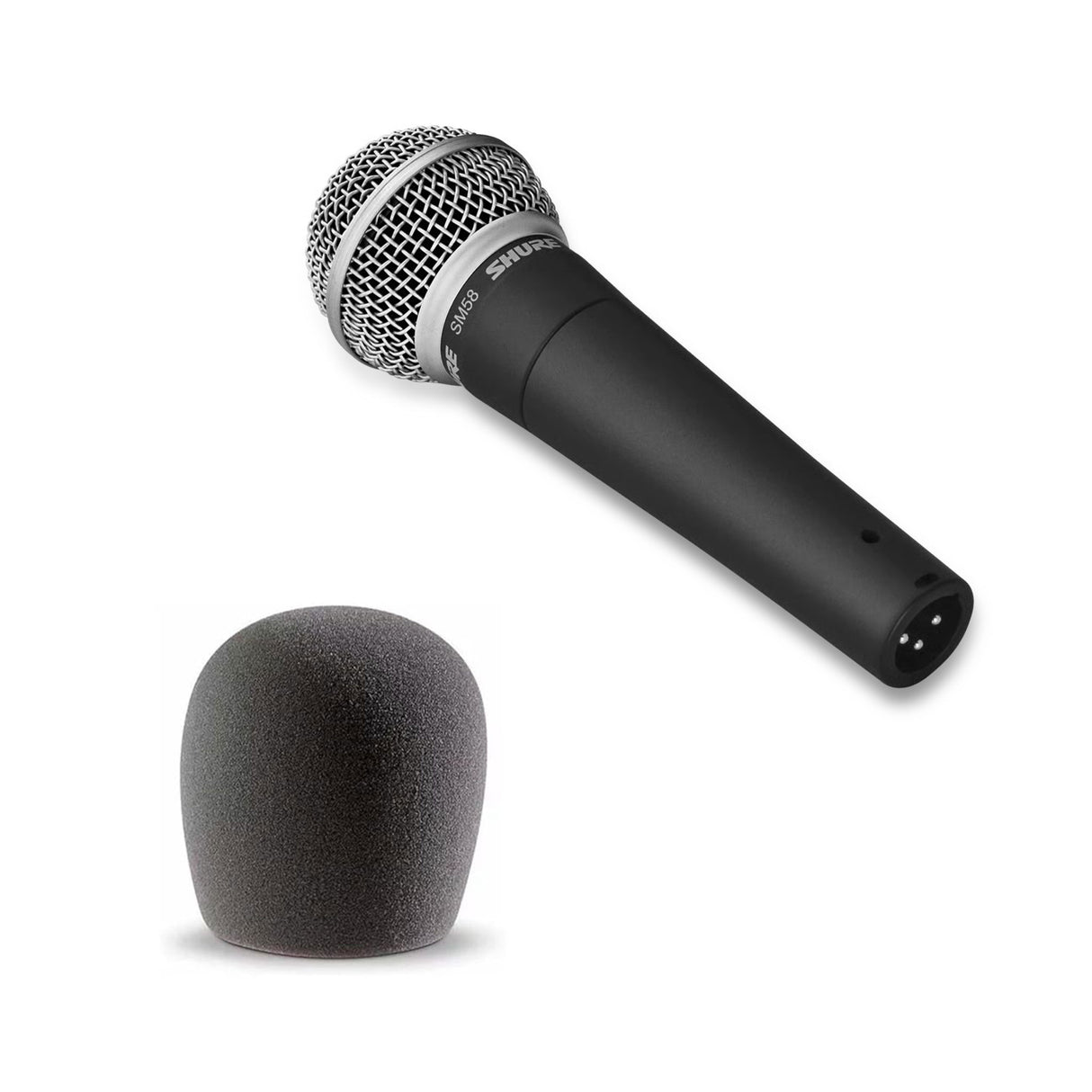 Shure SM58LC Bundle Live Vocal Microphone with A58WS-GRA Grey Microphone Windscreen