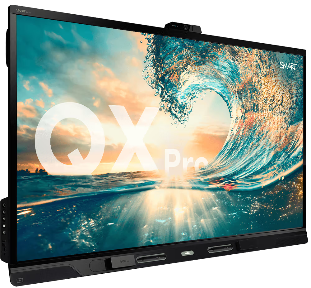 SMART Board QX065-P QX Pro Series 65-Inch Interactive Display with iQ pressure-sensitive pens 8-mic array Wi-Fi 6 and 4K camera