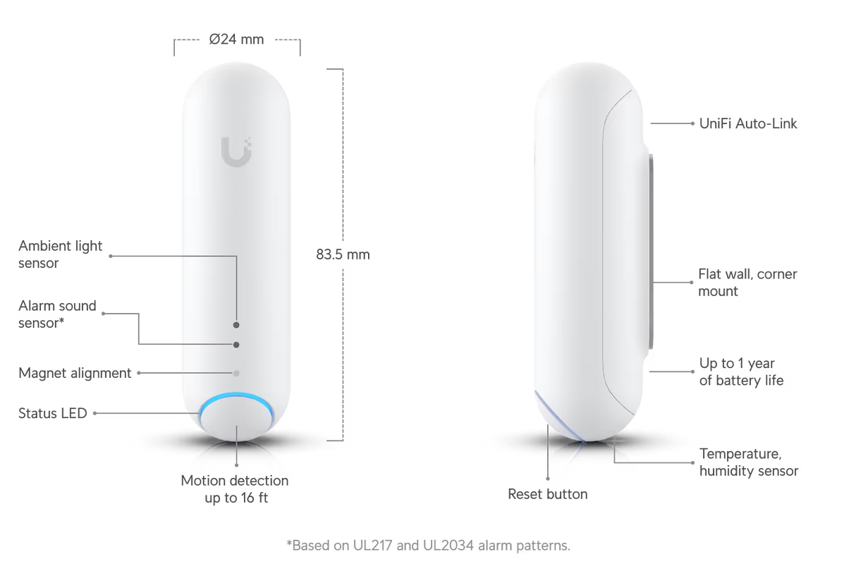 Ubiquiti UP Sense Motion & Environmental Sensor with Bluetooth 5.0 temperature humidity light and magnetic entry sensing