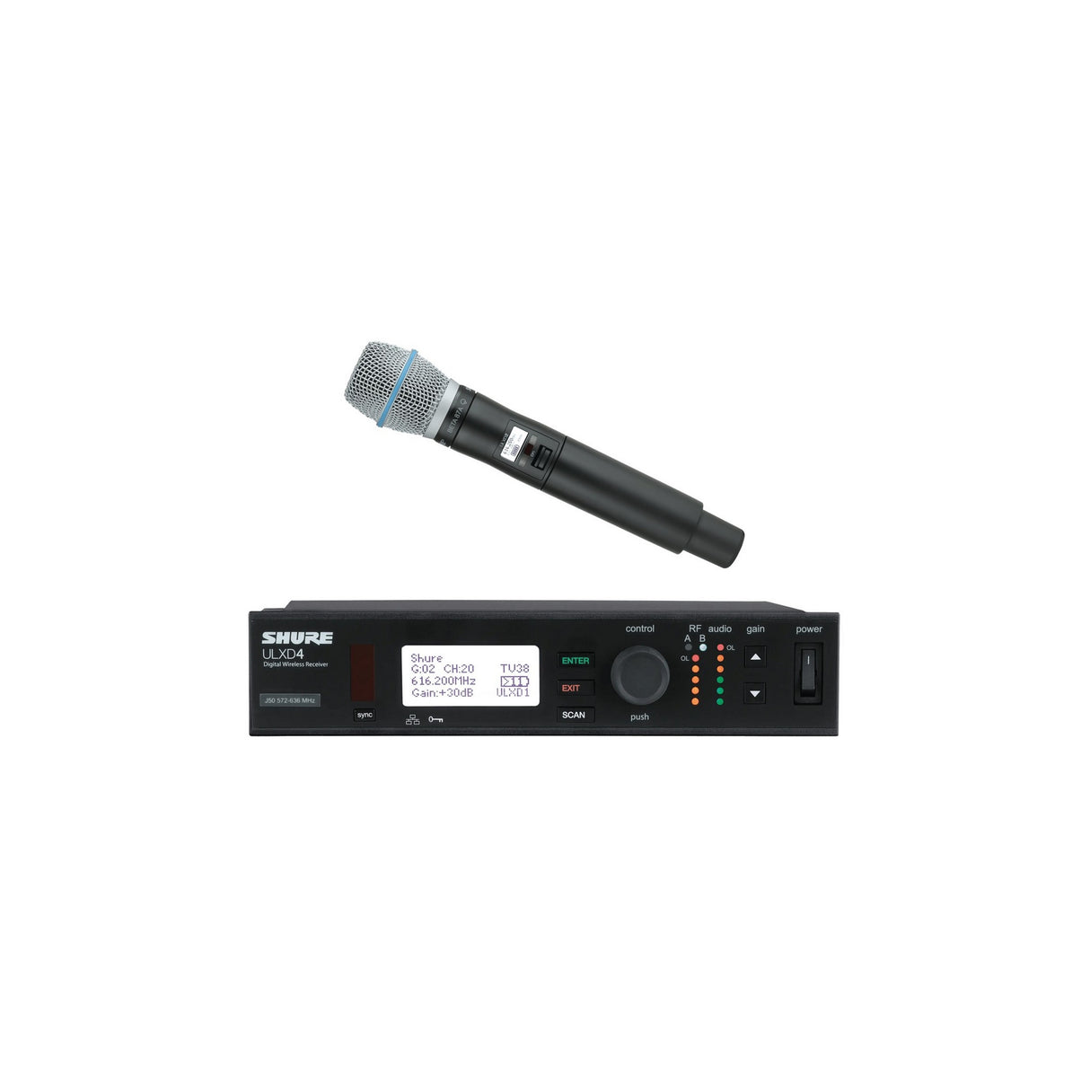 Shure ULXD24/B87A Handheld Wireless Microphone System - H50: 534 - 598 MHz