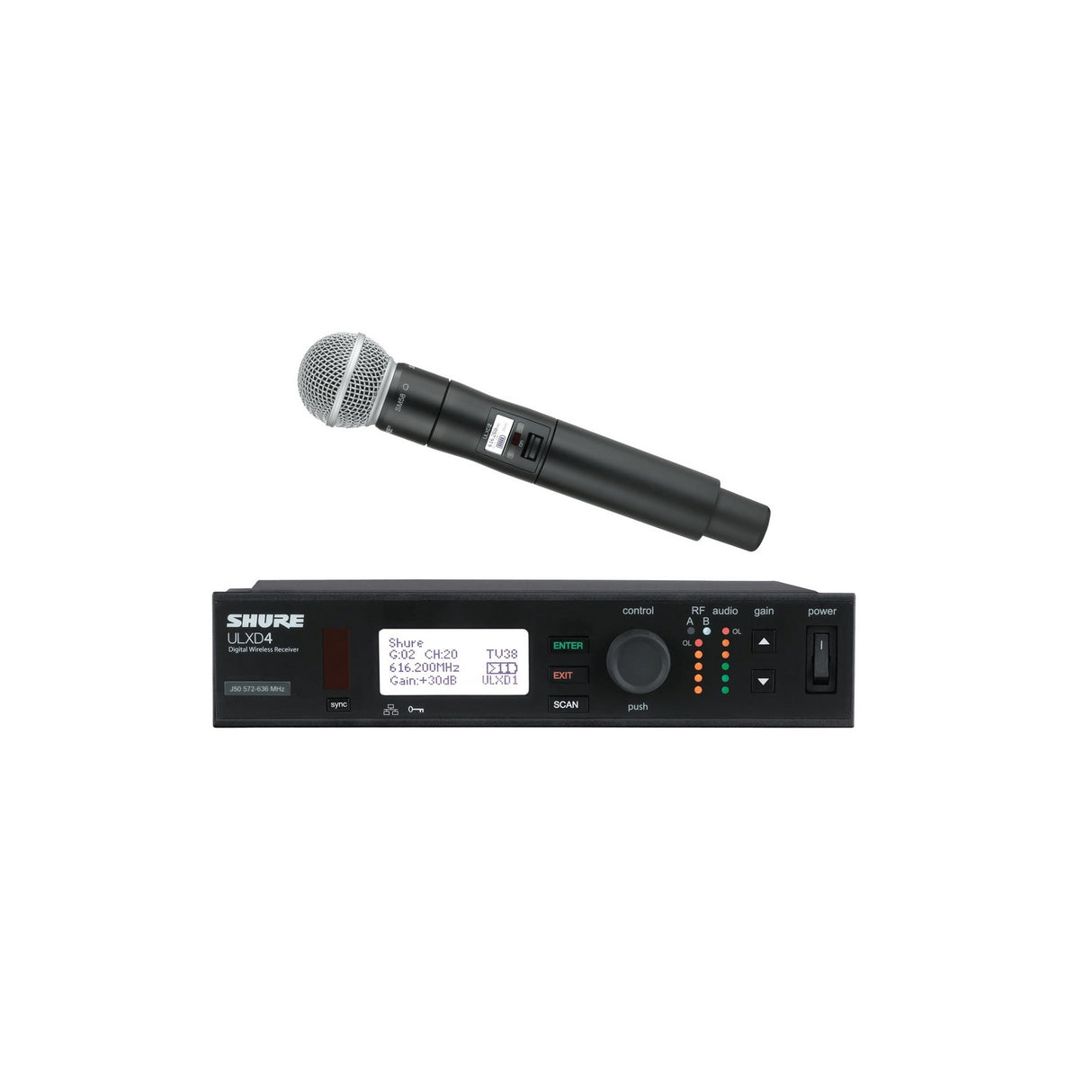 Shure ULXD24/SM58 Handheld Wireless Microphone System - H50: 534 - 598 MHz
