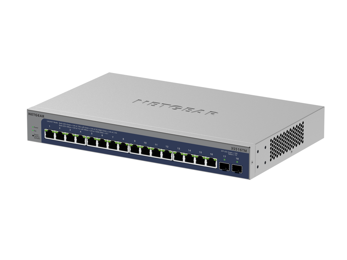 NETGEAR XS516TM 16-Port 10G/Multi-Gigabit Ethernet Smart Switch with 2 10G SFP+ Ports