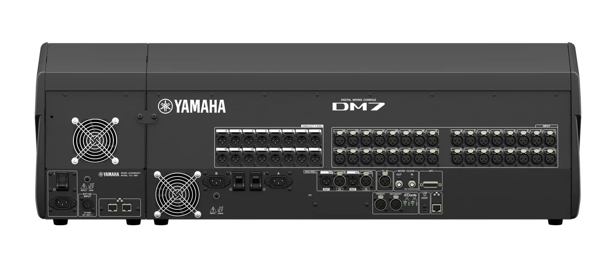 Yamaha DM7-EX Digital Mixing Console with Expansion Controller 120 mono channels Dante 144 in 144 out 28 faders and multi-touch screens