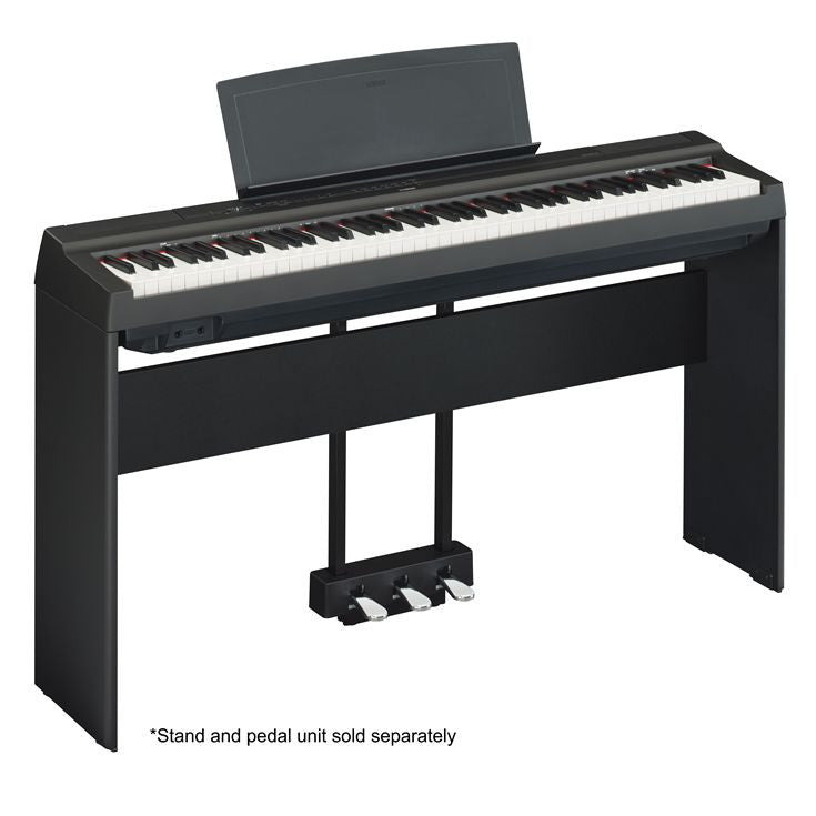 Yamaha P-125B 88-key black portable digital piano with weighted graded hammer action keys