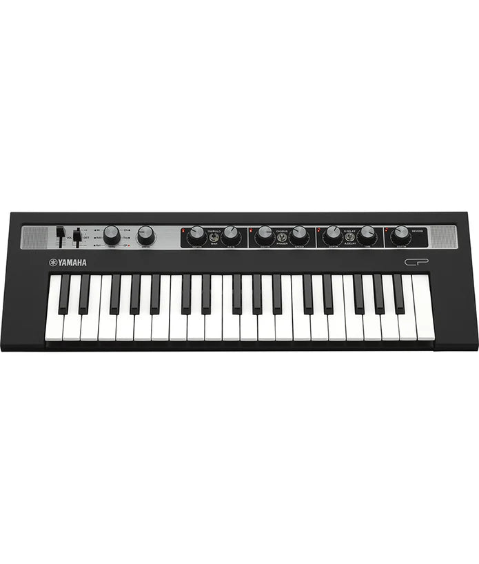 top view of Yamaha reface CP mini vintage keyboard with 37 keys and effects knobs