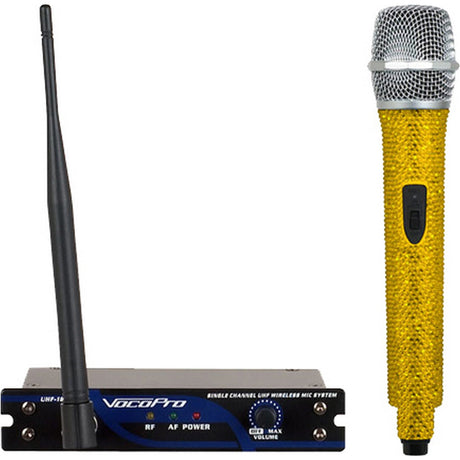 VocoPro UHF-18-DIAMOND-9J Single Channel UHF Wireless Microphone System Amber Frequency 9J